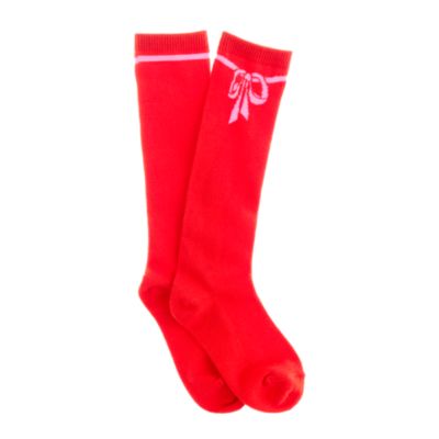 Girls' bow knee-highs