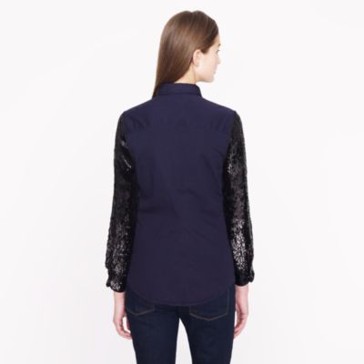 Collection sequin-sleeve shirt