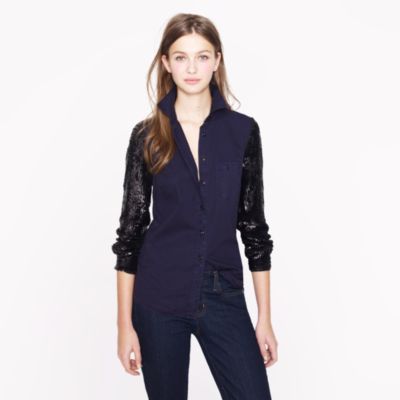 Collection sequin-sleeve shirt