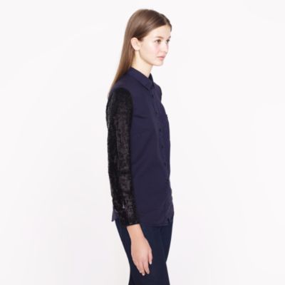 Collection sequin-sleeve shirt