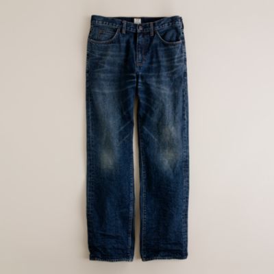 Straight jean in indigo medium worn wash