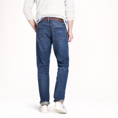 Straight jean in indigo medium worn wash
