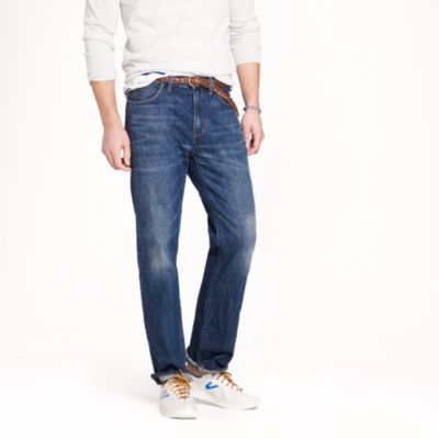 Straight jean in indigo medium worn wash