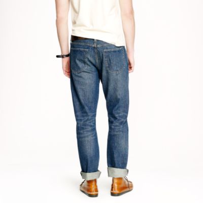 Slim-straight jean in indigo medium worn wash