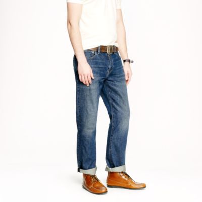 Slim-straight jean in indigo medium worn wash