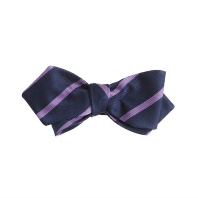 Silk bow tie in stripe<BulletPoint></BulletPoint>