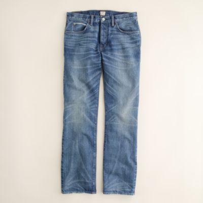 Slim-straight selvedge jean in medium worn wash