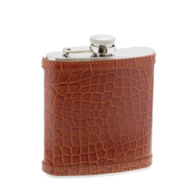 Croc-embossed leather flask