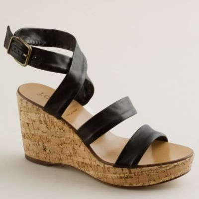 Sevigne washed leather wedges