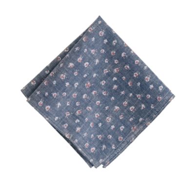 Chambray floral pocket square