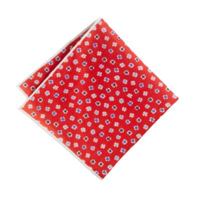 Ink-dot floral pocket square