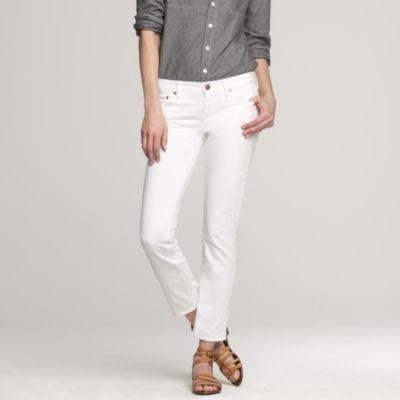 Cropped matchstick jean in white denim