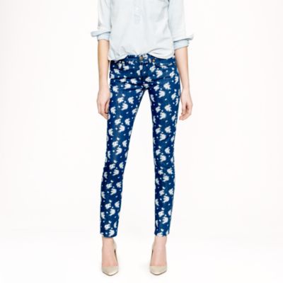 Cropped matchstick jean in indigo floral