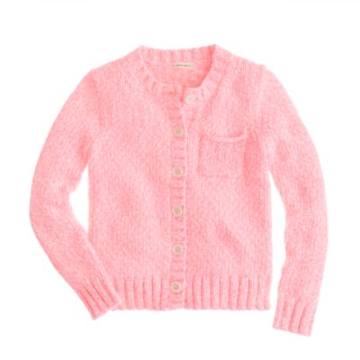 Girls' heathered neon cardigan