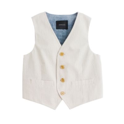 Boys' Ludlow suit vest in seersucker