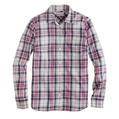 Boy shirt in mint strawberry plaid