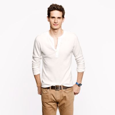 Homespun Knitwear coalminer waffle henley