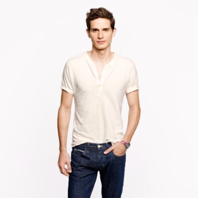 Homespun Knitwear short-sleeve coalminer henley