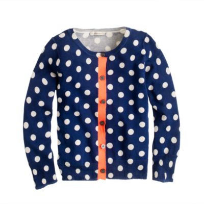 Girls' Caroline cardigan in graphic dot