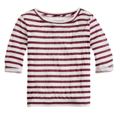 Elbow-sleeve tee in stripe