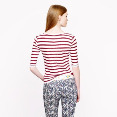 Elbow-sleeve tee in stripe