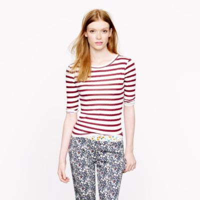 Elbow-sleeve tee in stripe