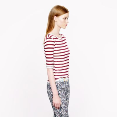 Elbow-sleeve tee in stripe