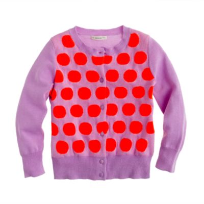 Girls' Caroline cardigan in neon dot