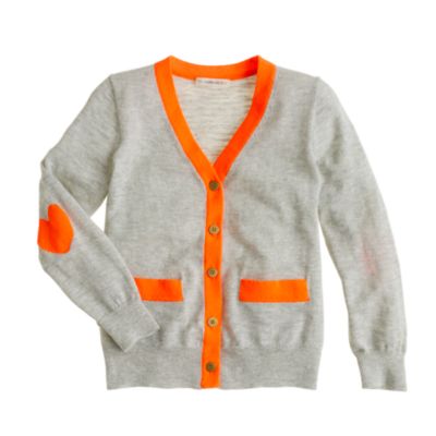 Girls' heart-patch cardigan