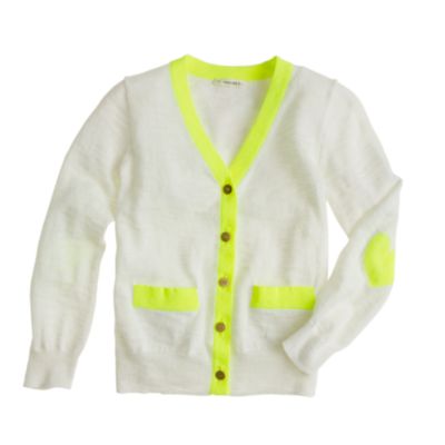 Girls' heart-patch cardigan