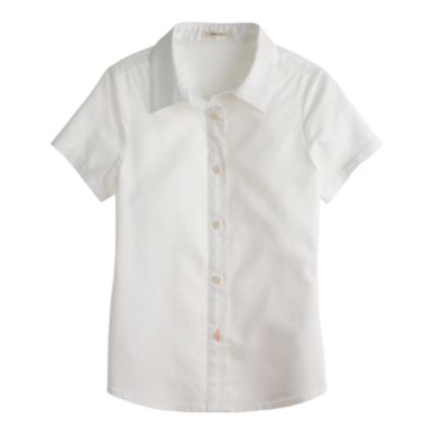 Girls' short-sleeve shirt in tissue oxford