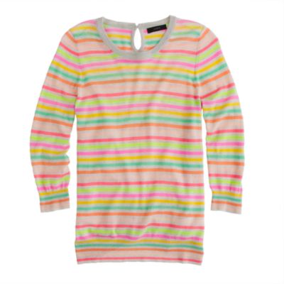 Collection featherweight cashmere Tippi sweater in multistripe