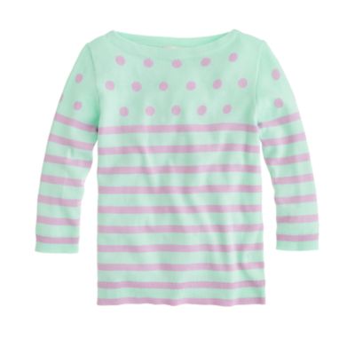 Girls' dots and stripes sweater