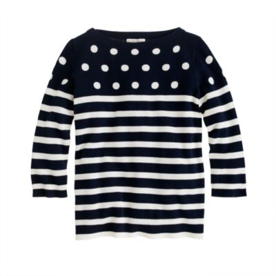Girls' dots and stripes sweater