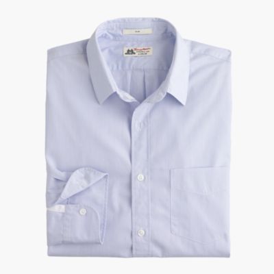 Slim washed Thomas Mason&reg; fabric point-collar shirt in Chappie stripe
