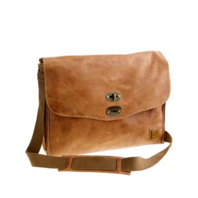 Belstaff&reg; leather messenger bag