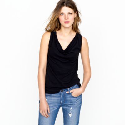 Vintage cotton cowlneck tank