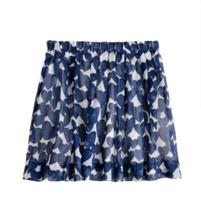 Girls' pull-on pleated skirt in amore print