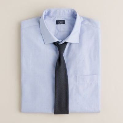 Spread-collar end-on-end dress shirt
