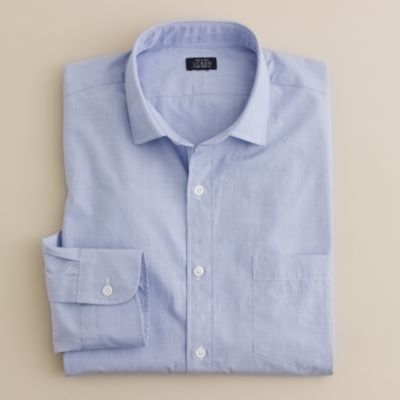 Spread-collar end-on-end dress shirt