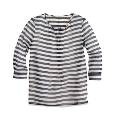 Girls' stripe organdy tunic