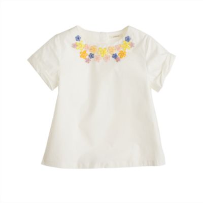 Girls' floral-necklace tee