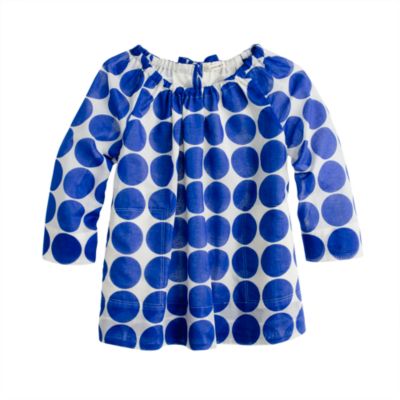 Girls' gathered top in polka dot