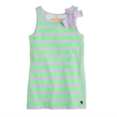 Girls' bow tank in stripe
