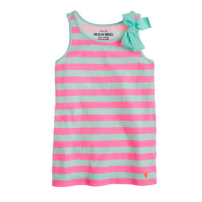 Girls' bow tank in stripe