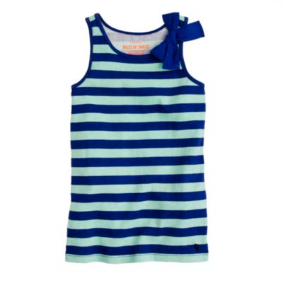 Girls' bow tank in stripe