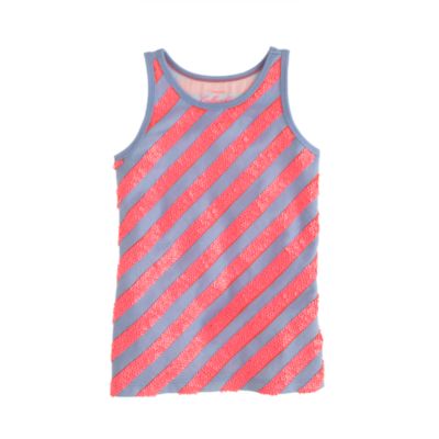 Girls' sequin-stripe tank