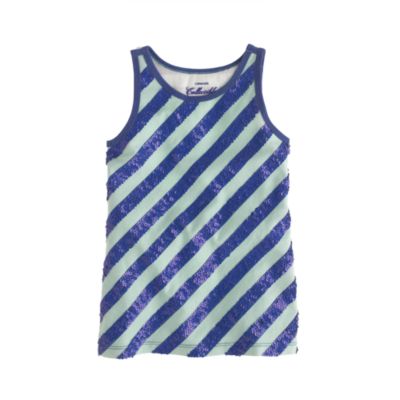 Girls' sequin-stripe tank