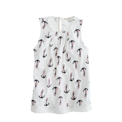 Girls' tank in candy anchor print