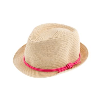 Girls' straw trilby hat